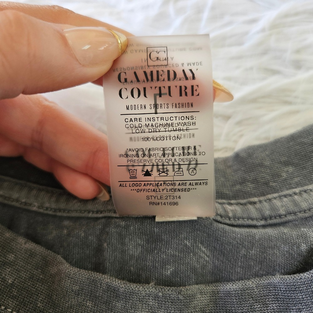 Gameday Couture San Francisco 49ers Mineral Wash Graphic T-Shirt Gray Sz L - Picture 4 of 7